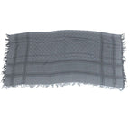 Gucci Wool Silk GG Logo Diamante Checked Fringe Stole Scarf Shawl Gray — view 3