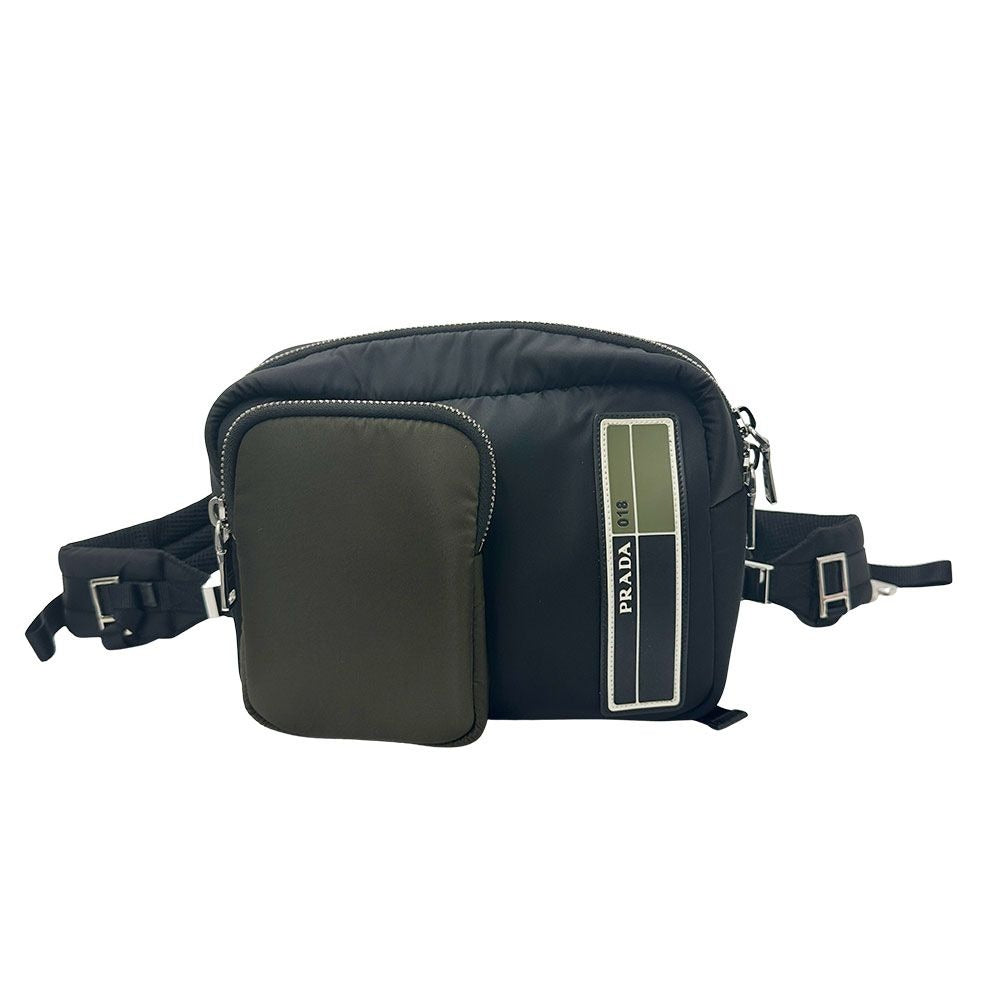 Prada Backpack Nylon Black Khaki