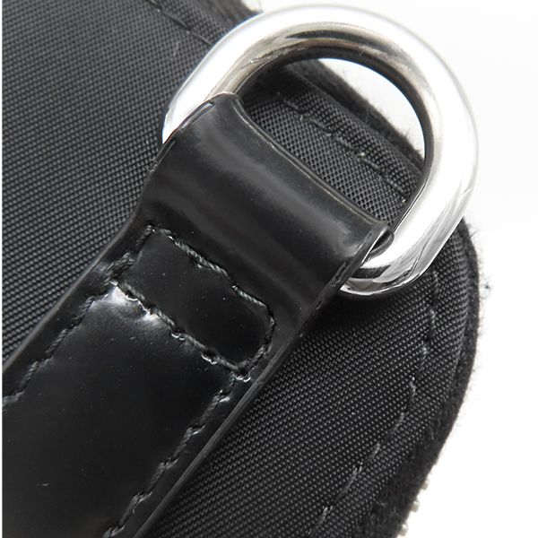 Prada Shoulder Bag Re-Nylon Smartphone Case Nylon Leather Black Silver Hardware — view 7