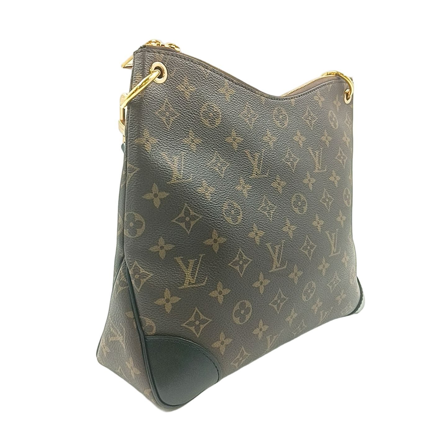 Louis Vuitton Odeon NM Monogram Noir Leather Brown Black Shoulder Bag Gold — view 2