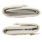 Chanel Trifold Wallet Caviar Leather Quilted White CC Logo Compact — view 4
