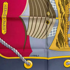 Hermes Scarf Carre 90 Grand Largue Silk Blue — view 6