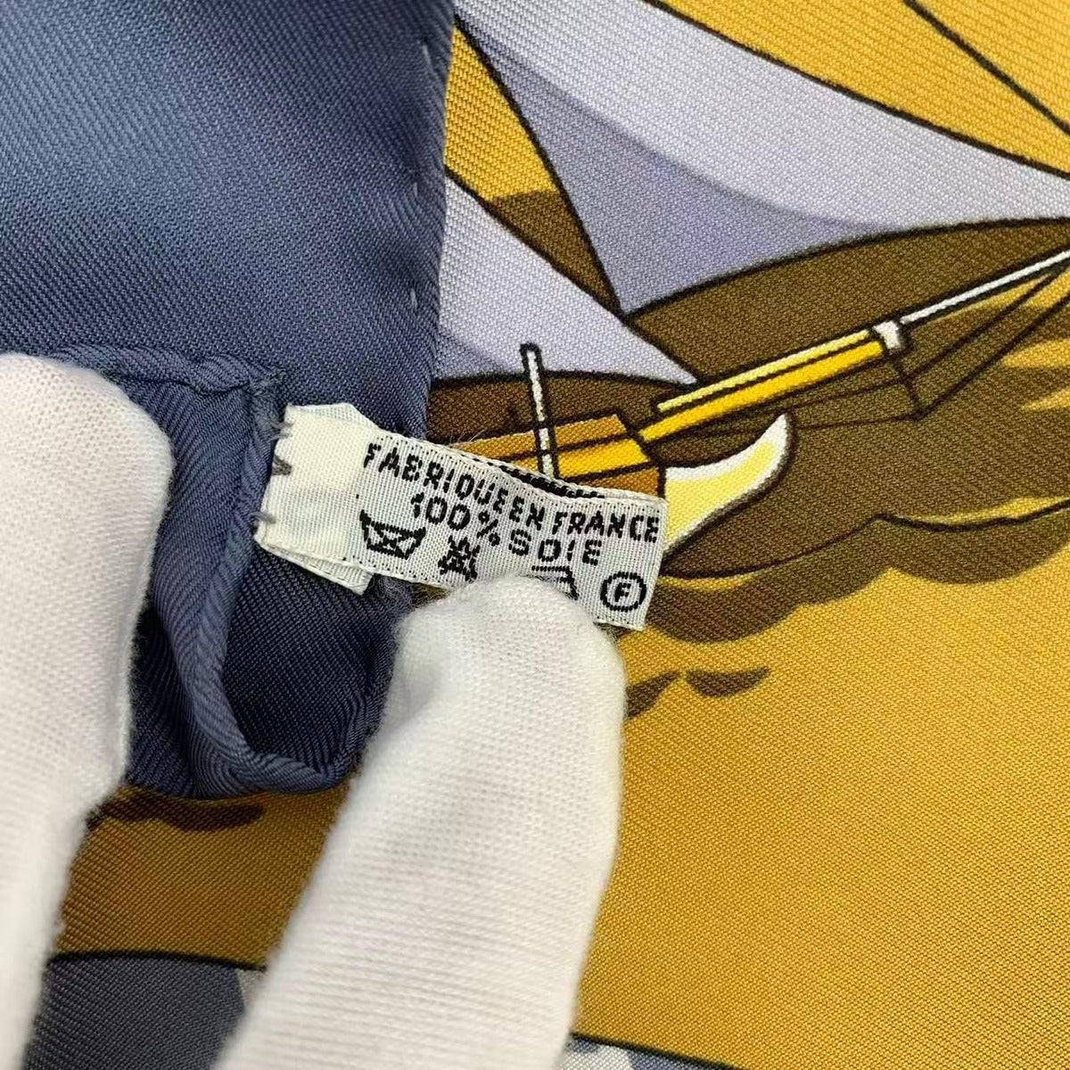 Hermes Scarf Carre 90 Grand Largue Silk Blue — view 8