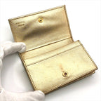 Prada Saffiano Leather Bifold Card Case Gold — view 7