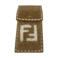 Fendi Shearling Different Materials Mix Phone Pouch Brown