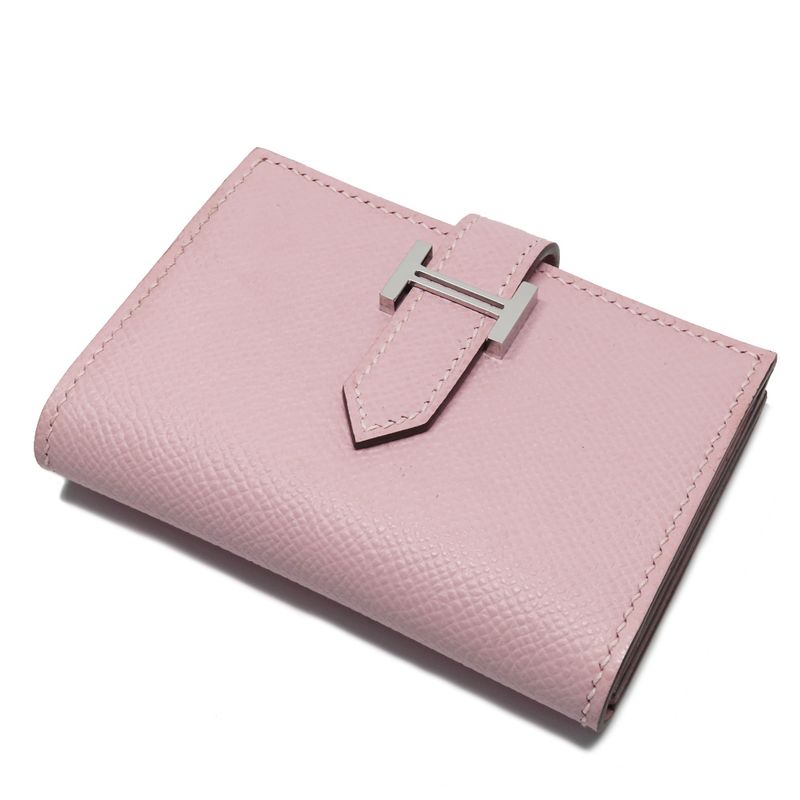 Hermes Bearn Card Case V-epson Mauvepere Silver Hardware Leather — view 3