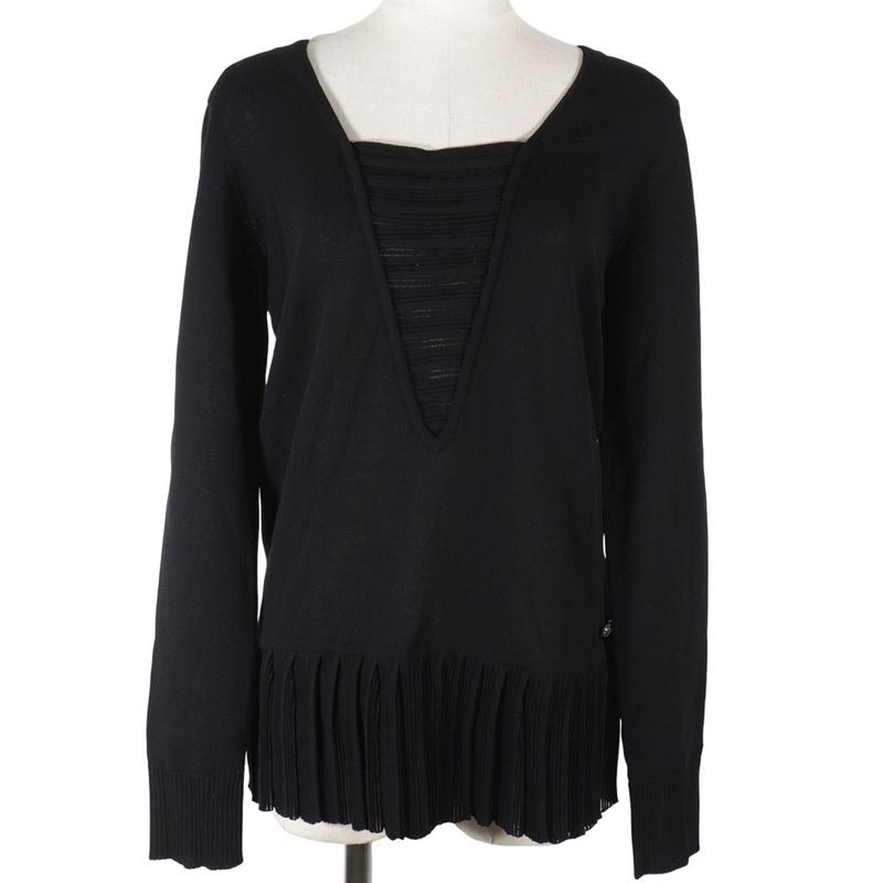 Chanel Pleated Cotton Black Cut And Sew — view 2