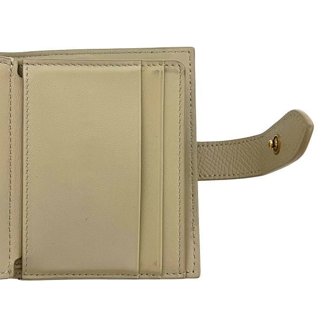 Celine Bifold Wallet Small Strap Cream Beige — view 3