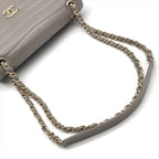 Chanel CC Logo Stitch Shiny Lambskin Turnlock Chain Shoulder Bag Gray — view 7