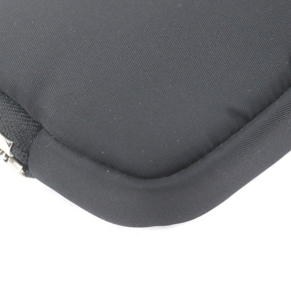 Prada Nylon Triangle Logo Plate Shoulder Mini Basket Pouch Black — view 6