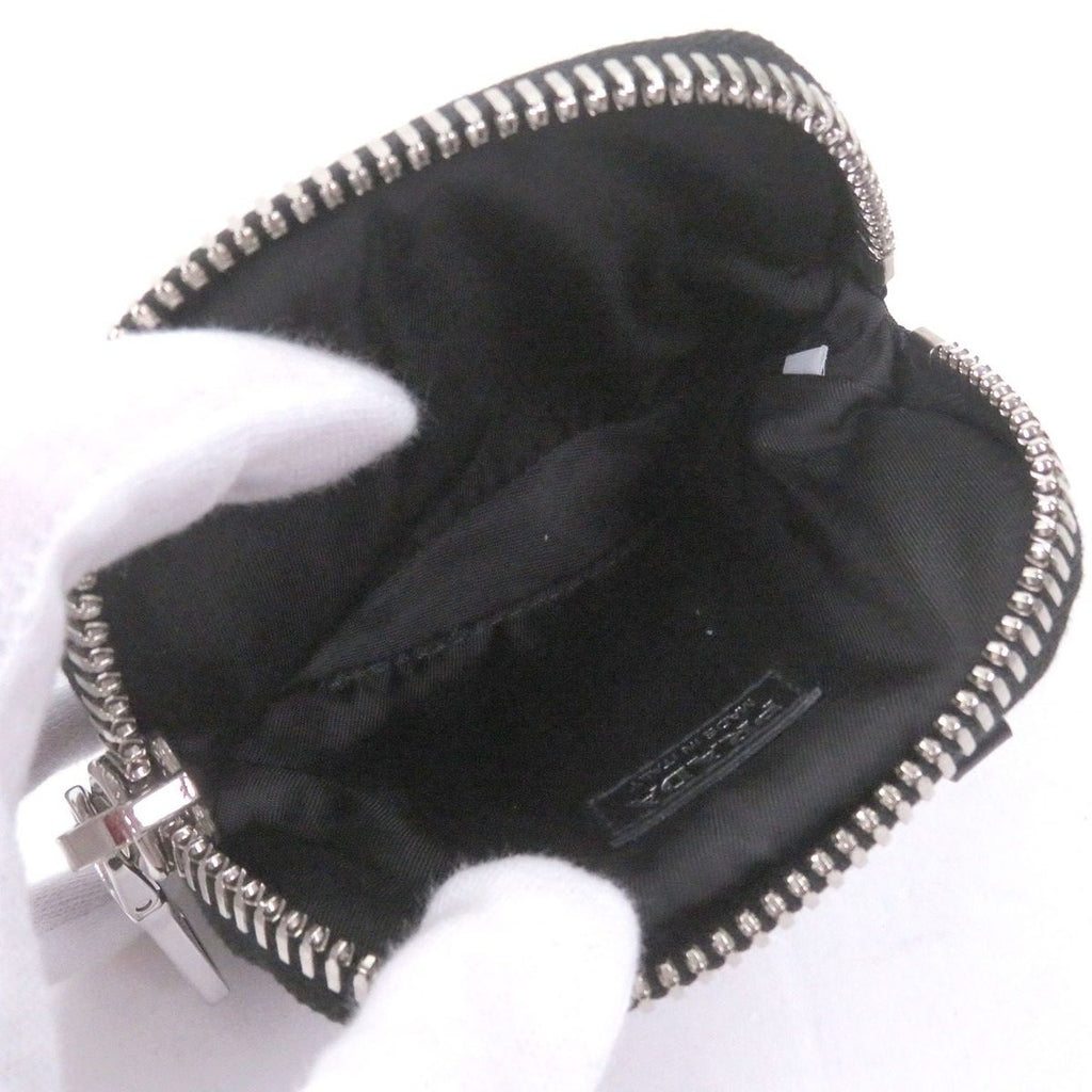 Prada Nylon Triangle Logo Plate Shoulder Mini Basket Pouch Black — view 7