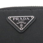 Prada Nylon Triangle Logo Plate Shoulder Mini Basket Pouch Black — view 8