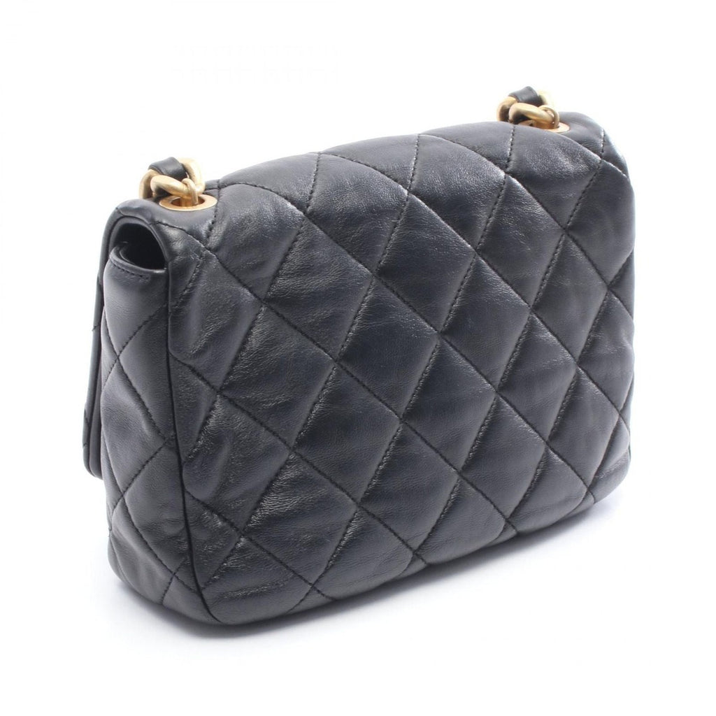 Chanel Shoulder Bag Quilted Small Flap Black Leather — view 2