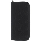 Louis Vuitton Zippy Wallet Vertical Shadow Leather Black LV Long
