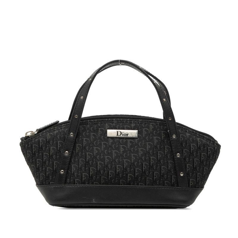 Dior Street Chic Trotter Handbag Black Leather Canvas