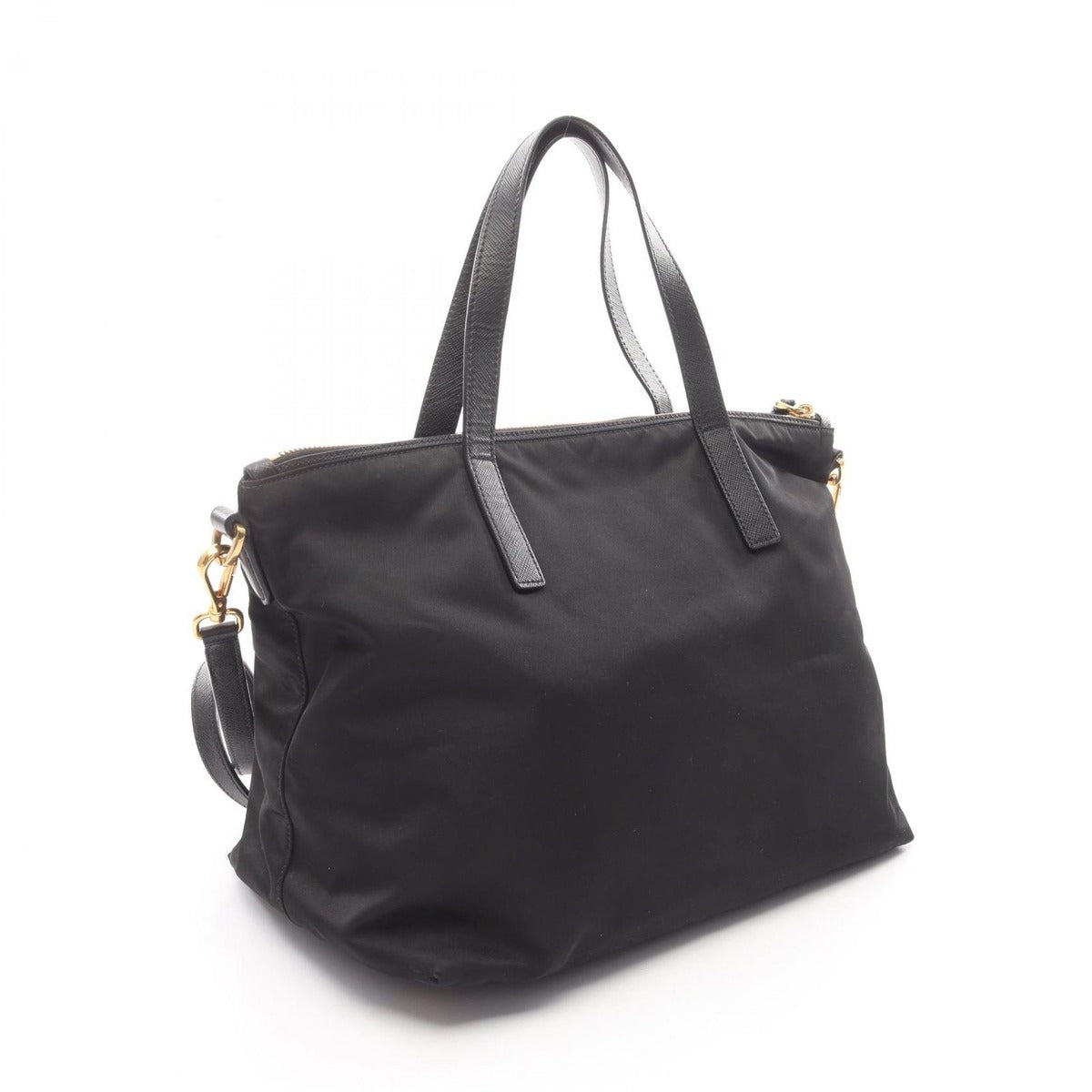 Prada Tote Black Nylon Saffiano Leather Robot 2-Way — view 2