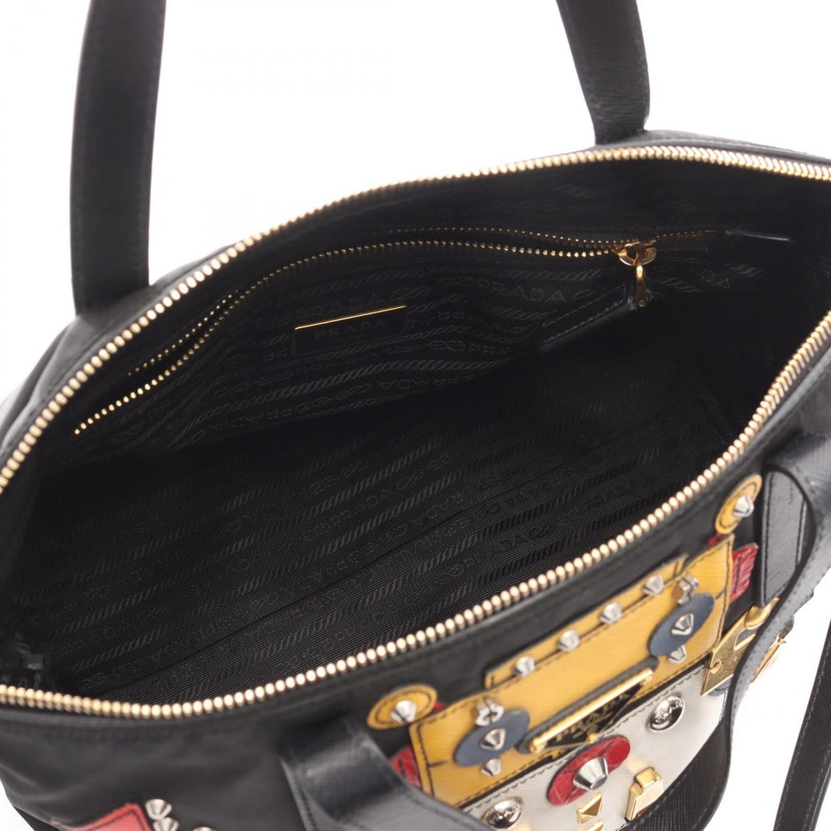 Prada Tote Black Nylon Saffiano Leather Robot 2-Way — view 3