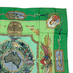 Hermes Carre 90 Scarf le Geographe Geographer Silk Green — view 3