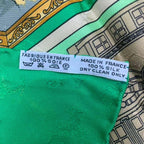 Hermes Carre 90 Scarf le Geographe Geographer Silk Green — view 7