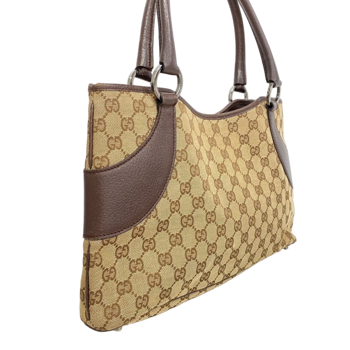 Gucci Handbag GG Canvas Brown Silver — view 2