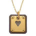 Hermes As de Coeur PM Necklace Pendant Beige Etoupe