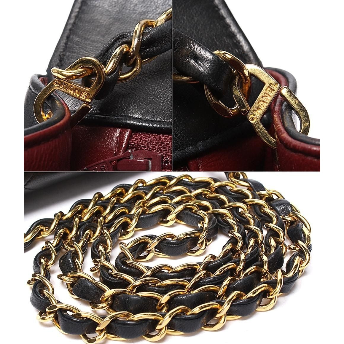 Chanel Chain Shoulder Bag Gold Quilted Lambskin Diana Flap 25 — view 7