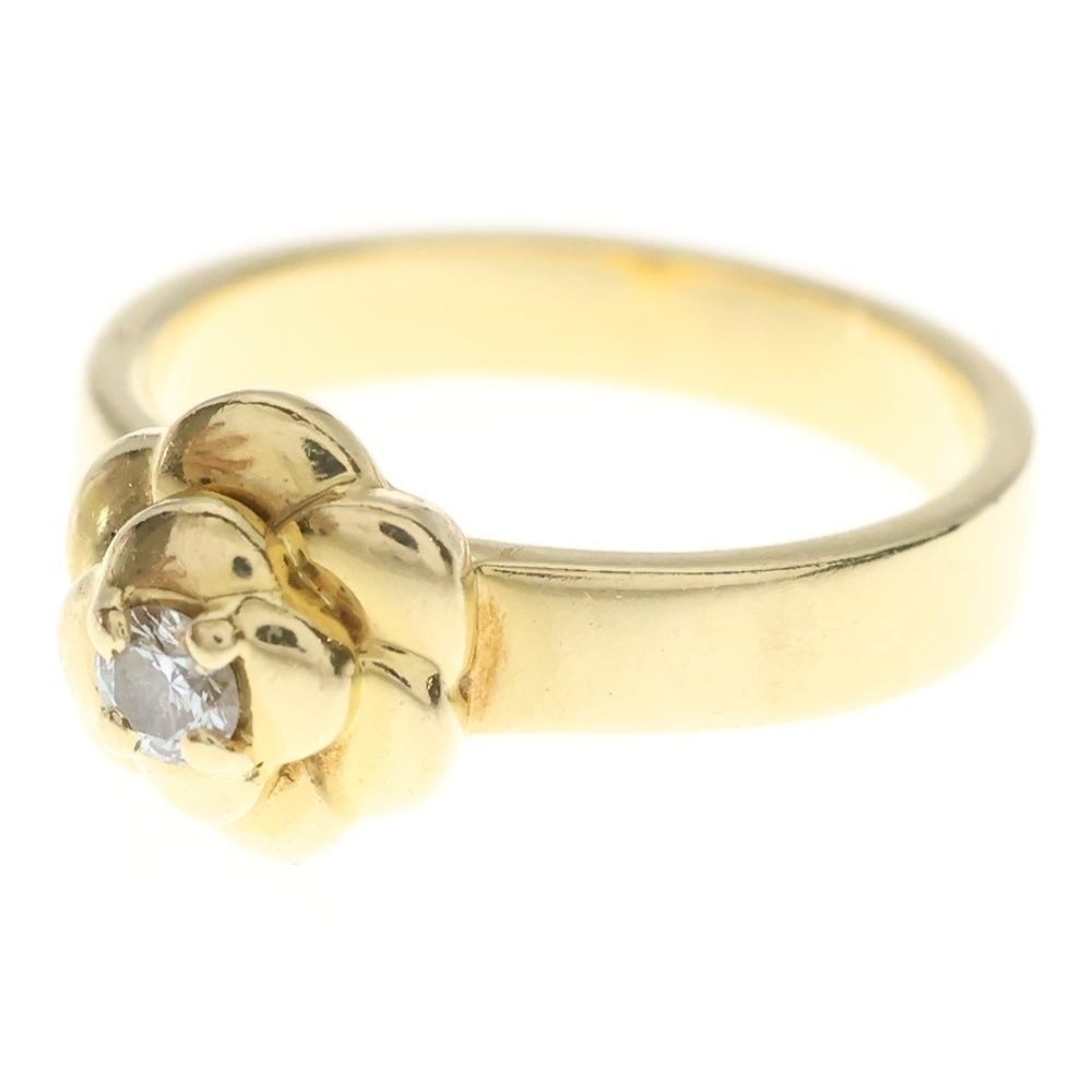 Chanel Camellia Diamond Ring Yellow Gold