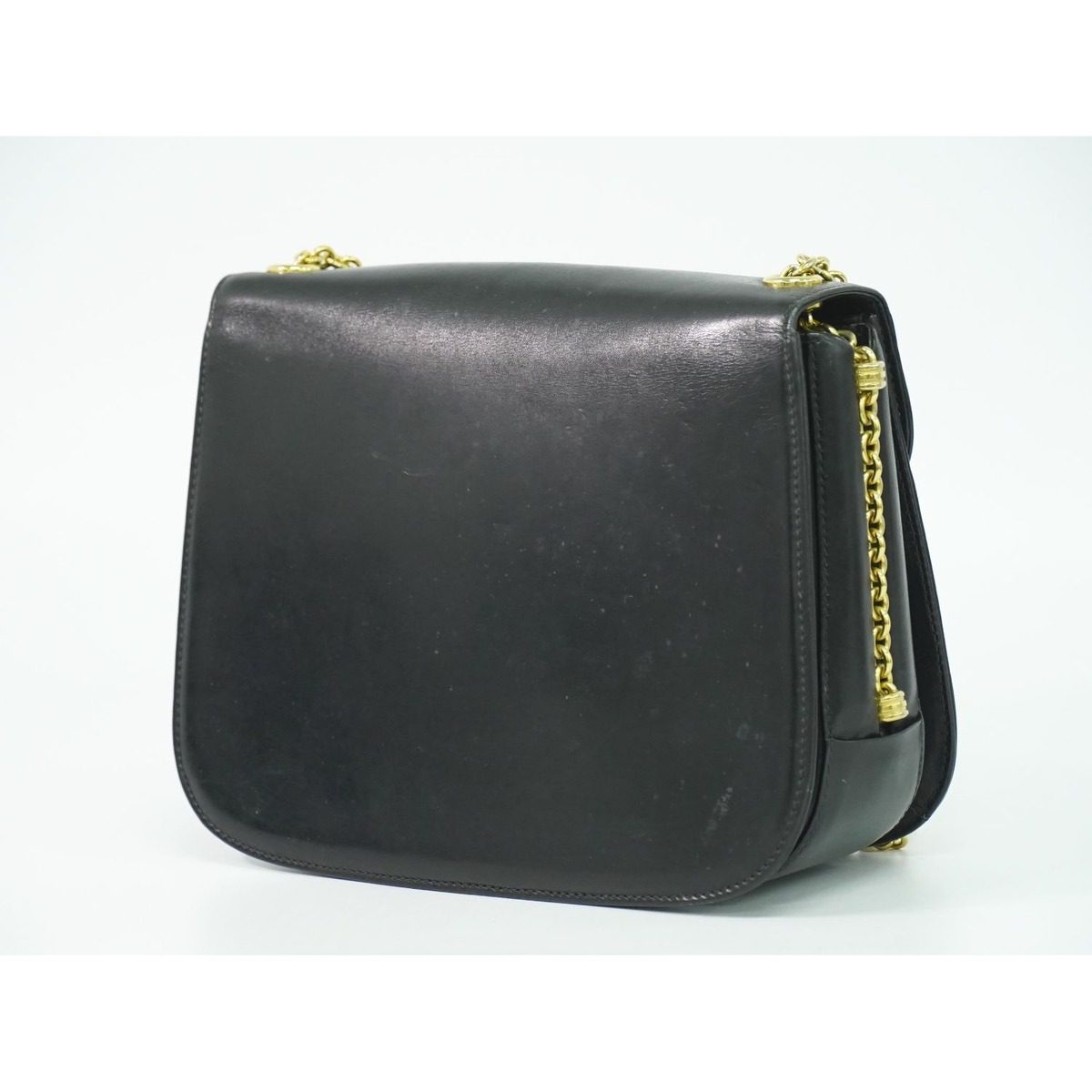 Gucci Vintage Chain Shoulder Bag Leather Black — view 2