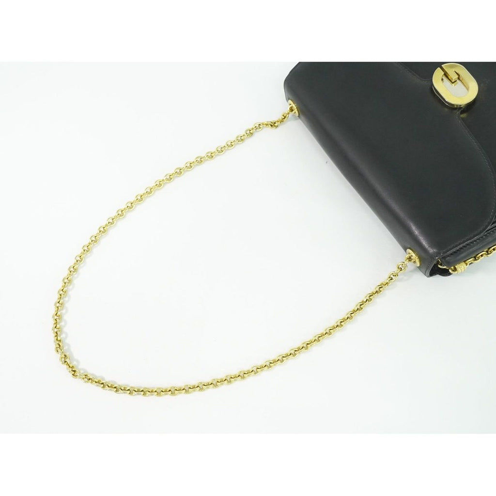 Gucci Vintage Chain Shoulder Bag Leather Black — view 4