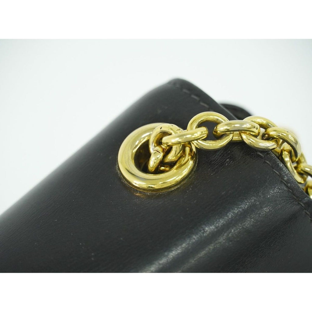 Gucci Vintage Chain Shoulder Bag Leather Black — view 6