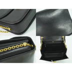 Gucci Vintage Chain Shoulder Bag Leather Black — view 8