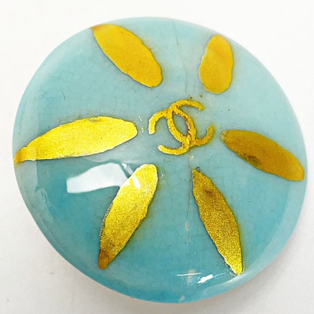 Chanel Coco Mark Light Blue Earrings Pottery GP Vintage Accessories — view 6