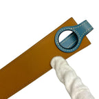 Hermes Serie Belt Leather Blue Jean Brown Silver Hardware — view 8
