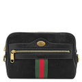 Gucci Shoulder Bag Ophidia Small Pochette Suede Black Gold Sherry Line