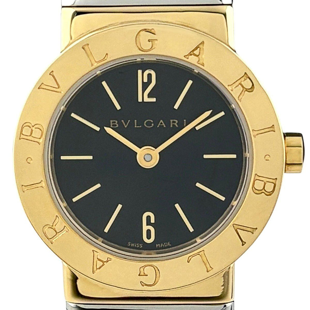 Bvlgari Tubogas Watch SS YG Quartz Black
