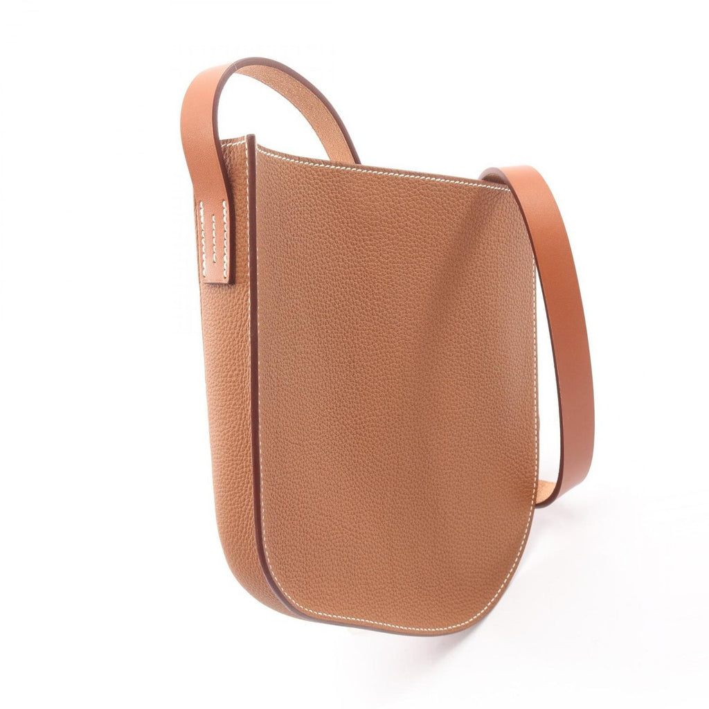Hermes Shoulder Bag Perspective Cavalier 21 Gold Leather Brown — view 2