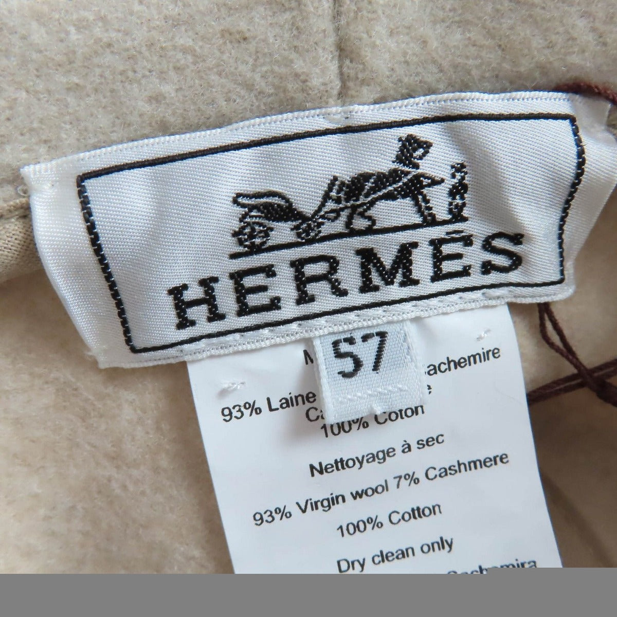 Hermes Harper Wool Cashmere Cord Ecru Current Item Avalon Stitch — view 8