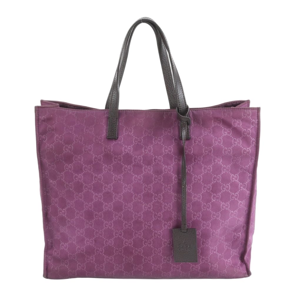Gucci GG Nylon Leather Tote Shoulder Hand