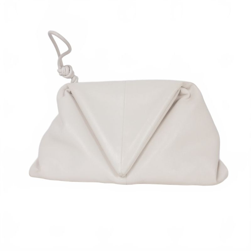 Bottega Veneta Triangle Clutch Bag Leather White — view 2