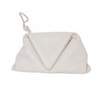 Bottega Veneta Triangle Clutch Bag Leather White — view 2