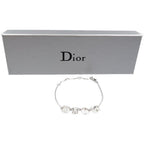 Christian Dior Logo Metal Rhinestone Silver Bracelet 0087 — view 3