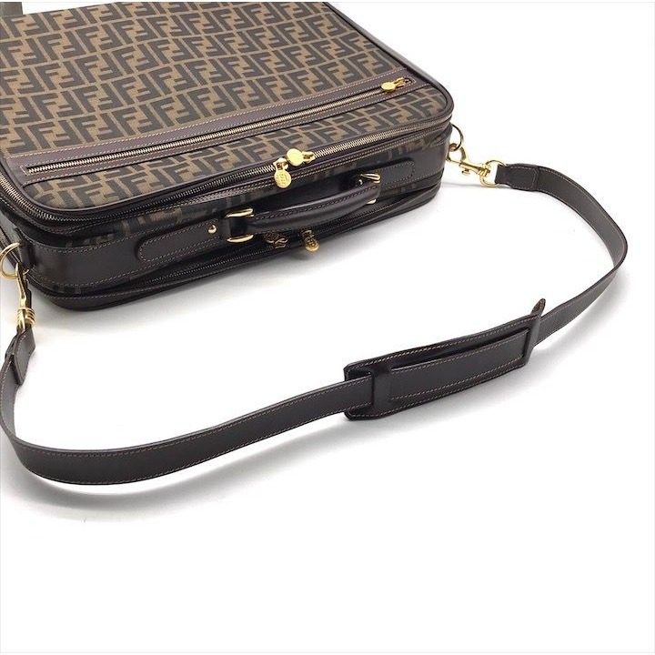 Fendi Zucca 2-Way Travel Shoulder Bag Canvas Briefcase Brown Khaki — view 6