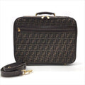 Fendi Zucca 2-Way Travel Shoulder Bag Canvas Briefcase Brown Khaki