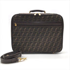 Fendi Zucca 2-Way Travel Shoulder Bag Canvas Briefcase Brown Khaki