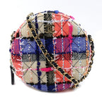 Chanel Round Mini Classic Chain Shoulder Bag Multicolor Ap0245 Tweed Multi