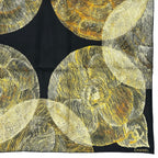 Chanel Scarf Camellia CC Logo Silk Black Yellow — view 6