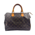 Louis Vuitton Speedy 30 Monogram Leather Brown Handbag Gold