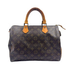 Louis Vuitton Speedy 30 Monogram Leather Brown Handbag Gold