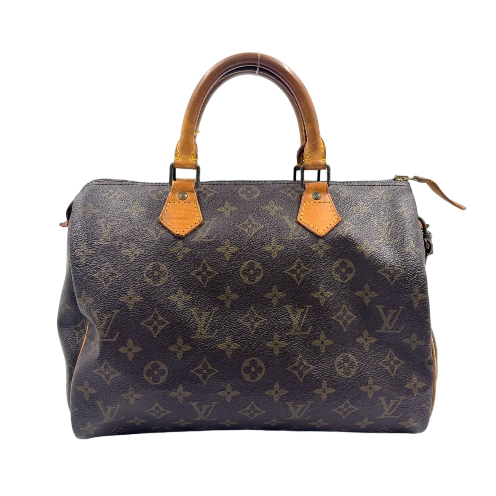 Louis Vuitton Speedy 30 Monogram Leather Brown Handbag Gold