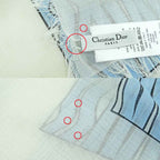Dior Shawl Logo Light Blue Ivory Wool Cashmere Silk Large Fringe — view 9